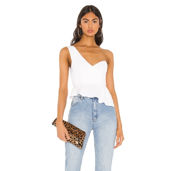Superdown Karlie One Shoulder Top in White - Picture 4 of 8